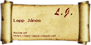 Lepp János névjegykártya